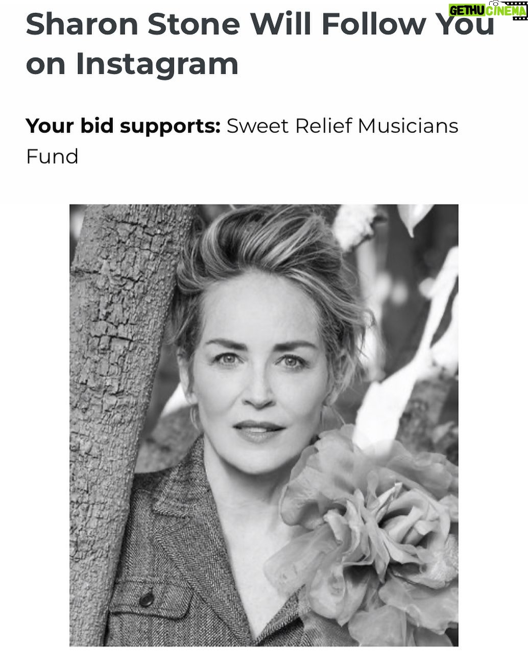 Sharon Stone - 35.4K Likes - I’m proud to support @sweetreliefmusiciansfund and their work helping musicians struggling with disability, age-related problems, and physical or mental health issues by joining in their charity auction. Bids available at the link in my bio.