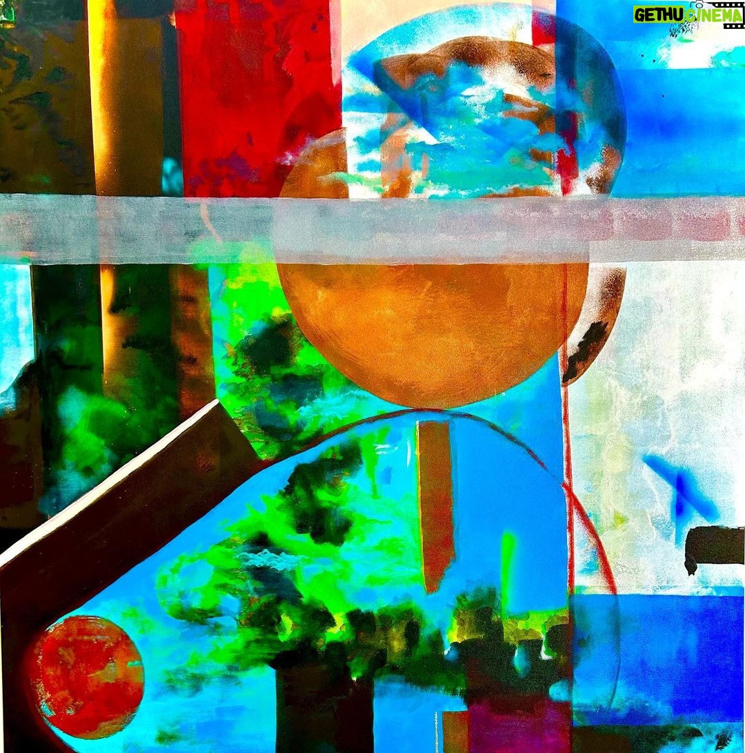 Sharon Stone Instagram - THERE’S A BREACH IN THE ATMOSPHERE 4x4 ft Acrylic on Canvas S STONE
