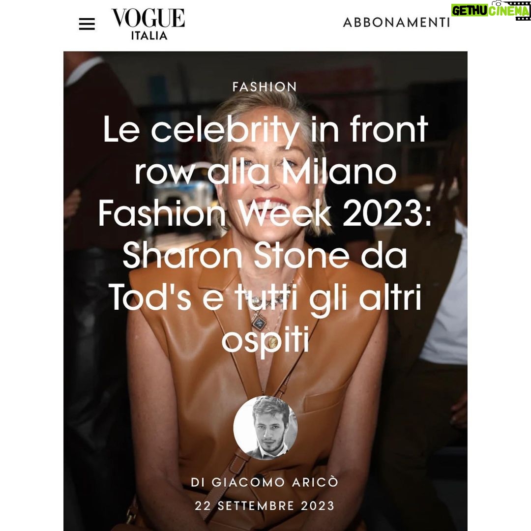 Sharon Stone Instagram - Thx @vogueitalia ❣️💋