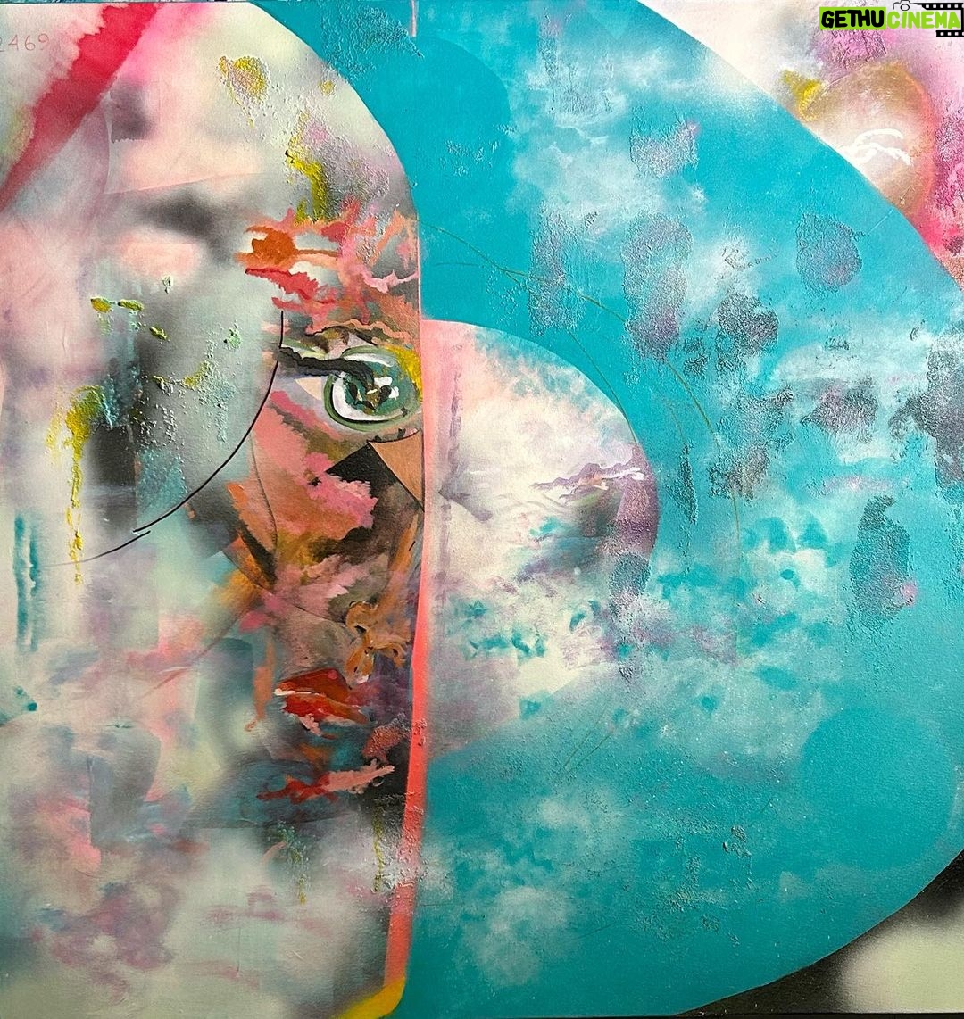 Sharon Stone Instagram - Mediation 2469 4x4 ft Acrylic & Spray Paint/Canvas S STONE