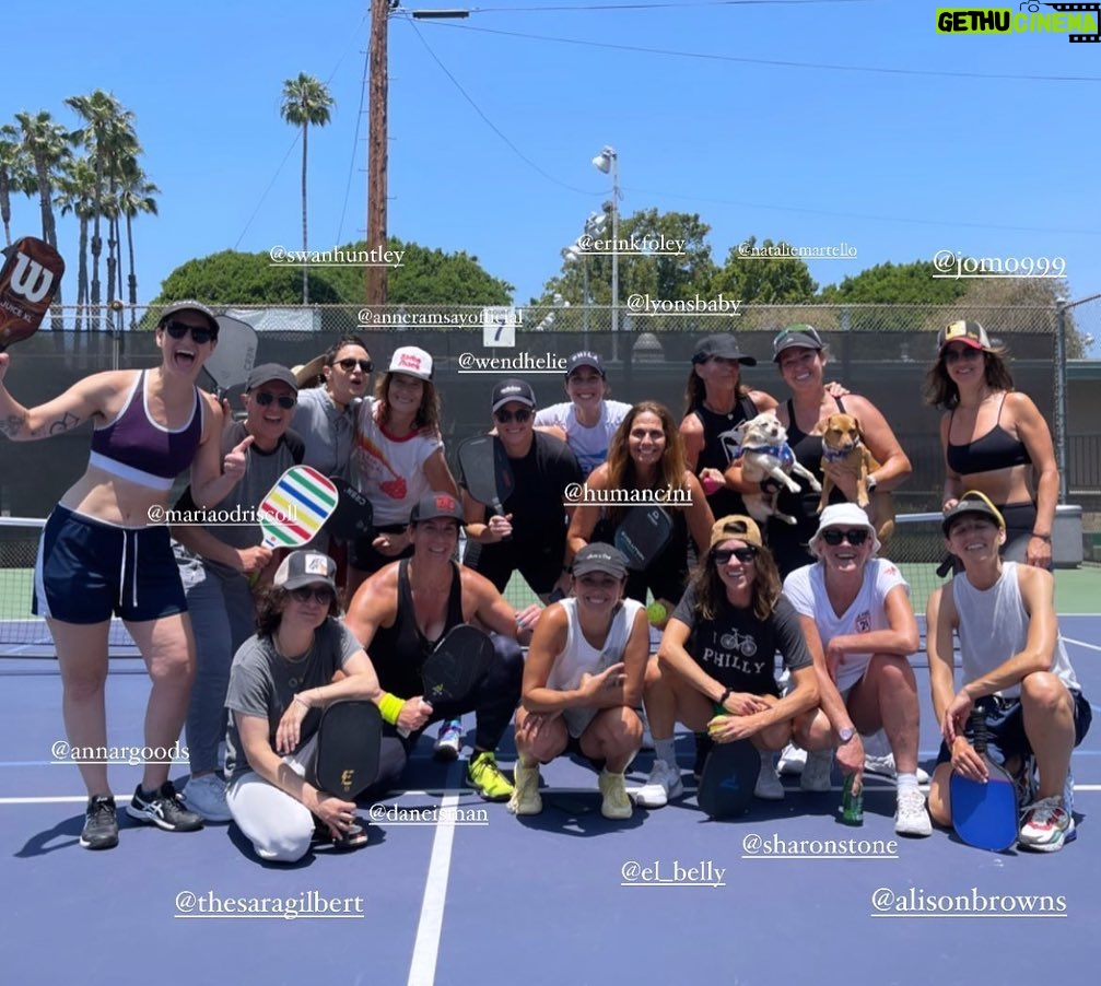 Sharon Stone Instagram - Fun day on the courts today playing pickleball! Love these ladies! Shout out to my brilliant pickleball partner @anneramsayofficial. We won! 🤍