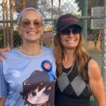 Sharon Stone Instagram - Blue ribbon @ pickle ball 😂🍾 Thx Coach Mancini @humancini