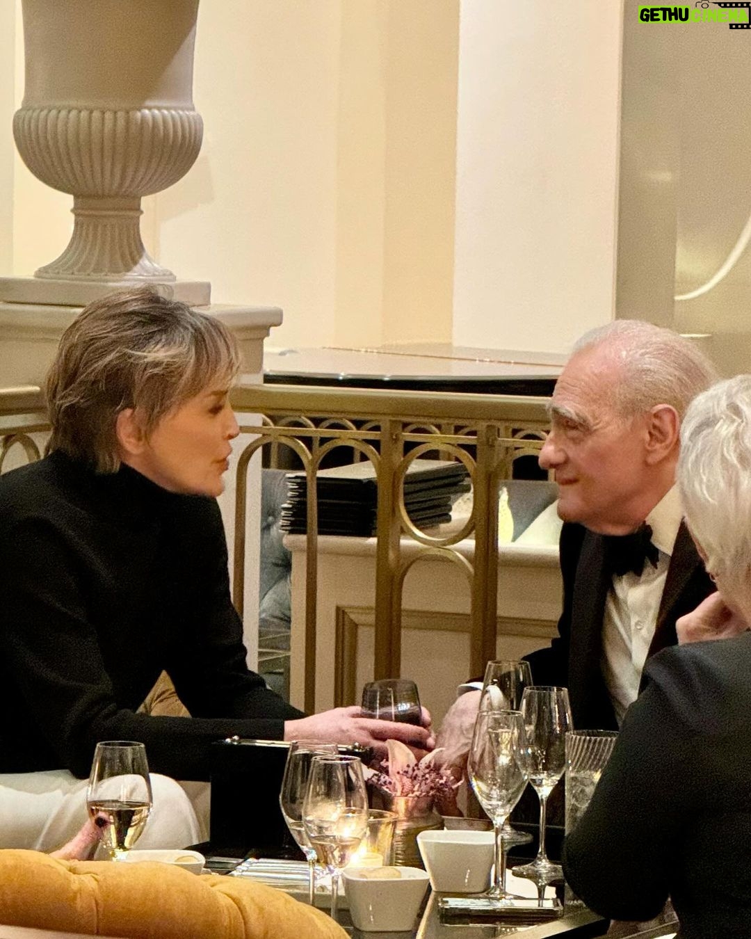 Sharon Stone Instagram - Love catching up with @martinscorsese_, currently Oscar nominated for KILLERS OF THE FLOWER MOON