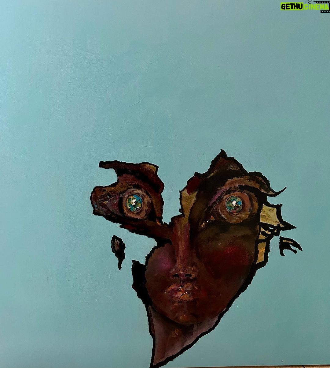 Sharon Stone Instagram - Self-Portrait of The Artist In Africa 4x4 ft Acrylic on canvas