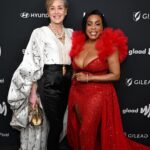Sharon Stone Instagram - just @sharonstone being best friends with everyone at the #GLAADawards (and helping to honor her friend @niecynash1 ❤️)