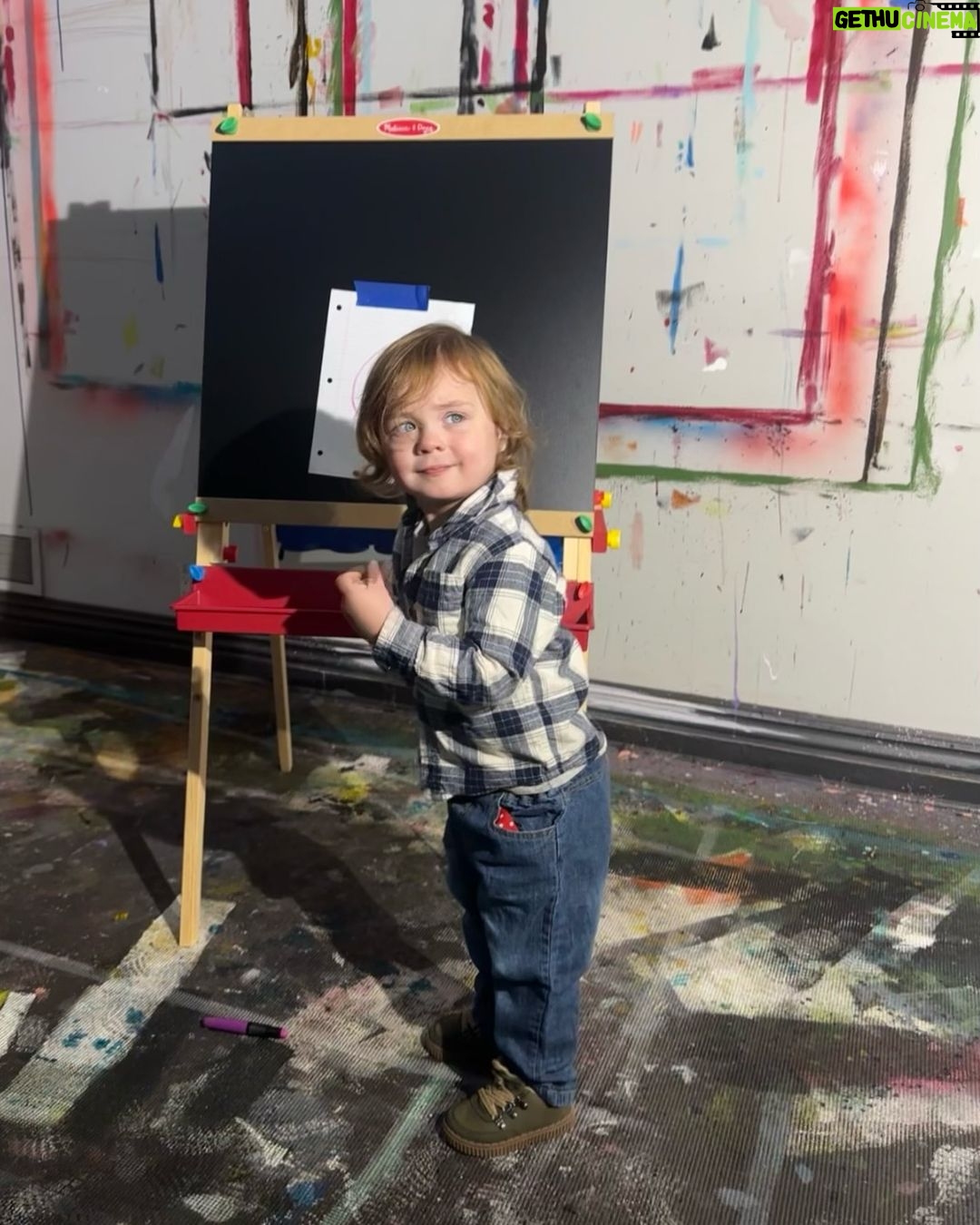 Sharon Stone Instagram - Cosmo takes his first drawing class