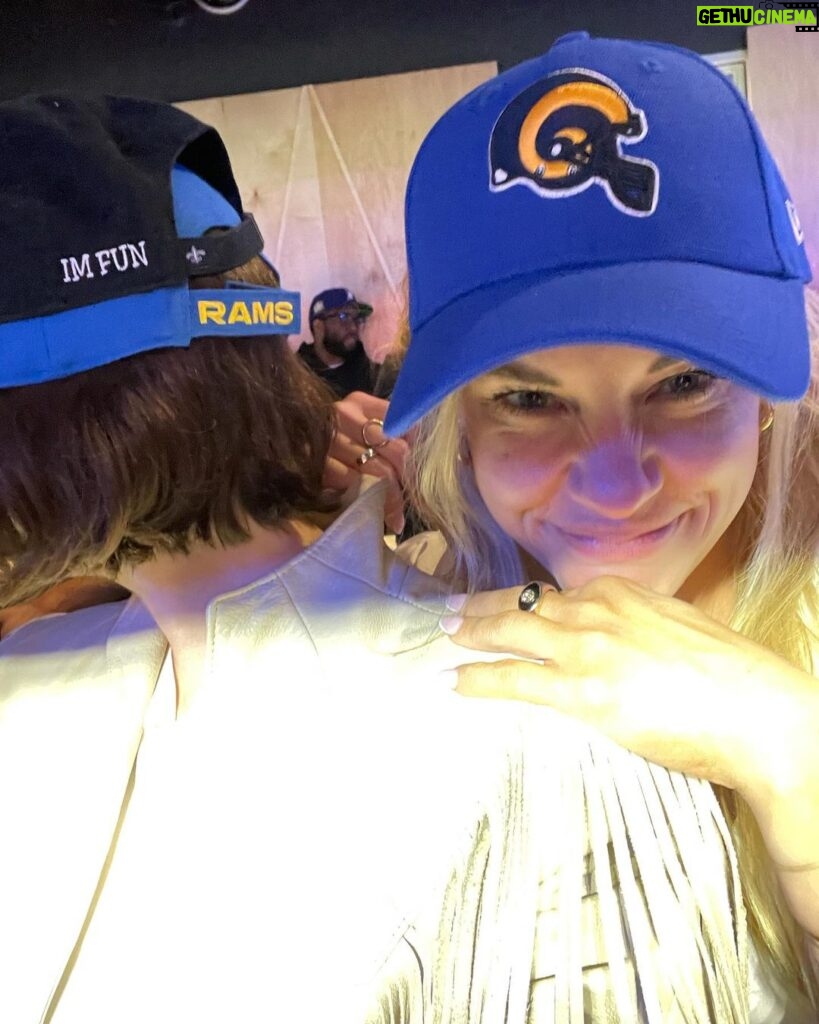 Shelley Hennig Instagram - My mom was at the Super Bowl the year they won & she called me from Miami right after said win to tell me “THIS IS MORE EXCITING THAN WHEN YOU WON MISS TEEN USA” 👀 I think i’ve been trying to get her attention ever since #mommyissues #saintsfanbyproxy&desperation also side note the tongue thing is new & I don’t know why it’s happening but I’m retiring it i don’t need it OH & thank you Rams mascot for not punching me in the face for what I did 🙏