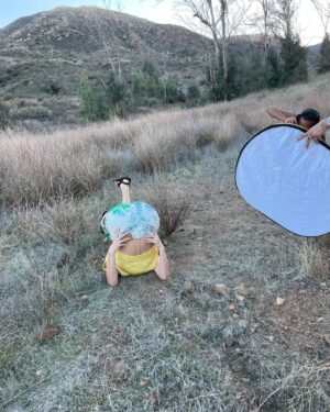 Shelley Hennig Instagram - BTS of my shoot w @submission.beauty punch number 2 & pray to the last one as they are godz