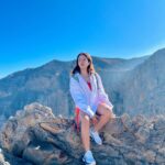 Shobhita Rana Instagram - Lost in the beauty of Ras Al-Khaimah 🐑🤍 @visitrasalkhaimah @visitjebeljais #rasalkhaimah #uae #mountains #jebeljais #hiking Ras Al Khaimah, UAE