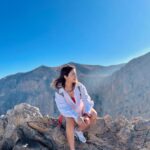 Shobhita Rana Instagram - Lost in the beauty of Ras Al-Khaimah 🐑🤍 @visitrasalkhaimah @visitjebeljais #rasalkhaimah #uae #mountains #jebeljais #hiking Ras Al Khaimah, UAE