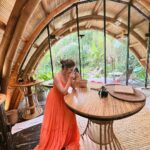 Shrenu Parikh Instagram - What’s brewing??! ☕️ . . Outfit: @nore21_in Brand Pr @styling.your.soul x @socialpinnaclepr #bali #coffee #hideout #sideman #travel #stories #outfit #fashion #orangeisthenewblack