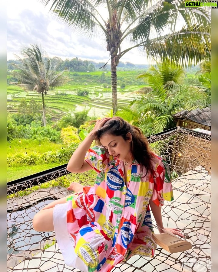 Shrenu Parikh Instagram - Oh myyyy gawd!!! *janicetone* 🫶🏻🤪🧿 Came to sideman a little aloof from the city areas of Bali… . Stayed at @magichillsbali amidst the nature! #bali #sideman #travel #vlog #comingup . Outfit: @dlob.in x @yourstylistforever