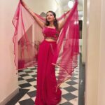 Shrenu Parikh Instagram - 🌺 Hibiscus was the flower oops colour of the Day!! . Outfit by @lavanyathelabel