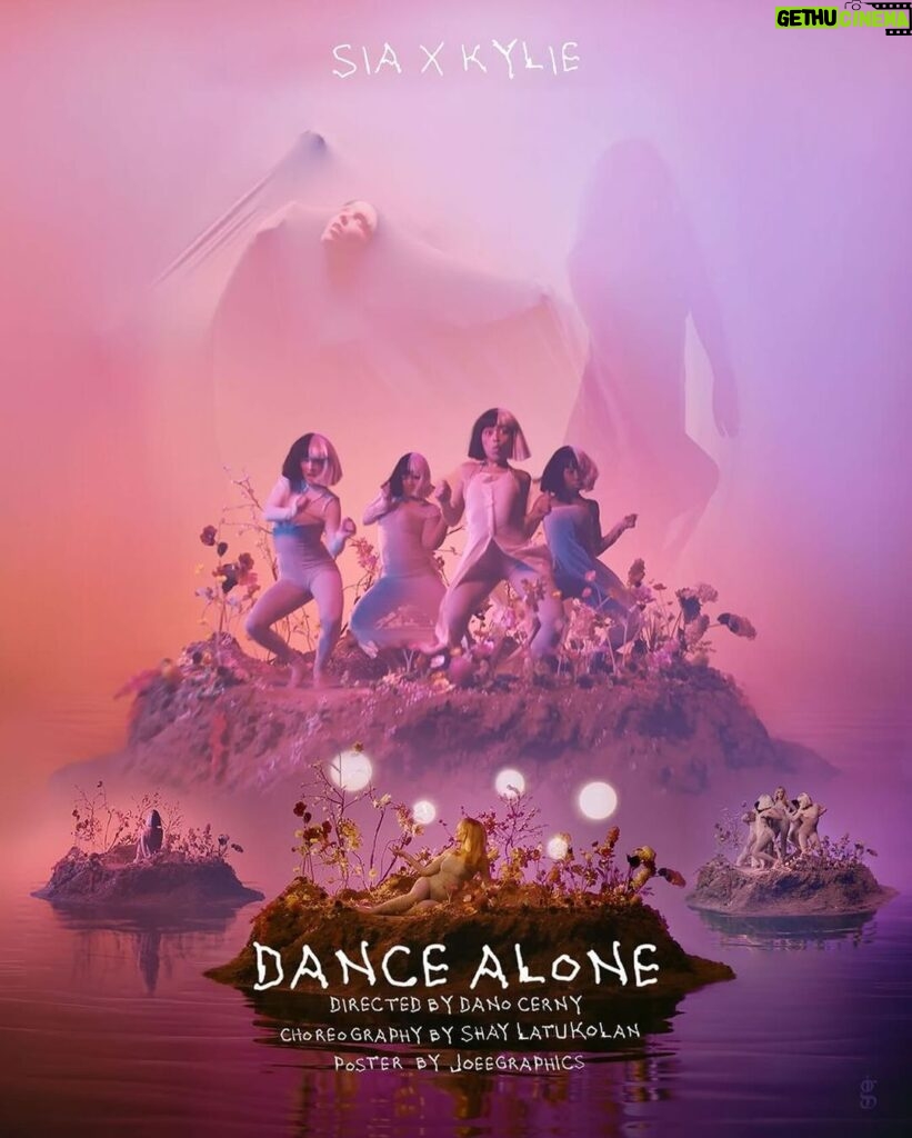 Sia Instagram - Seeing all of the love on the Dance Alone video makes our hearts grow 💓 a very special thank you to @kylieminogue and to all of the dancers + crew that were involved in making the magic happen (and this AMAZING poster by @joeegraphics)! ✨ Director: @dano_cerny Production Company: Dream Bear Productions Executive Producer: Evan Brown Executive Producer: Dave Gelb DreamBear Producer: @nicsolit Producer: @sofiewar Production Manager: @leseydel 1st AD: Michael Rubman Director of Photography: @peterpascucci Production Designer: @paidfollower001 Dreambear Post Producer: Bradley Crawford Editor: @callaird Colorist: @carlosfloresfilms CGI/VFX Studio: @abyss.digital Director’s Rep: @labuda.tv Choreographer: @shaylatukolan Choreographer Assistant: @orianne2504 Dancer: @orianne2504 Dancer: @theashkole Dancer: @pauline.casino Dancer: @amvndamay Stylist (Dancers): @christianstroble Wigs/MUA (Dancers): @thetonyabrewer Wigs (Dancers): @wigsfromscratch @sydstaehle MUA (Dancers): @creaturecreative_ Kylie Styling: @bradleykennethstyle Kylie Makeup: @anthonyhnguyenmakeup Kylie Hair: @samiknighthair Video Commissioner: @trevjoseph Atlantic Creative Operations: @anniemoorhead Atlantic Video Assistant: @claudiachiossoner