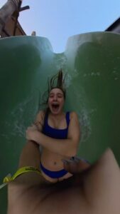 Sofya Plotnikova Instagram - rode the scariest slide at @yaswaterworldyasisland 🤯🙊🤣 comment below if you also love water parks :D Abu Dhabi, United Arab Emirates