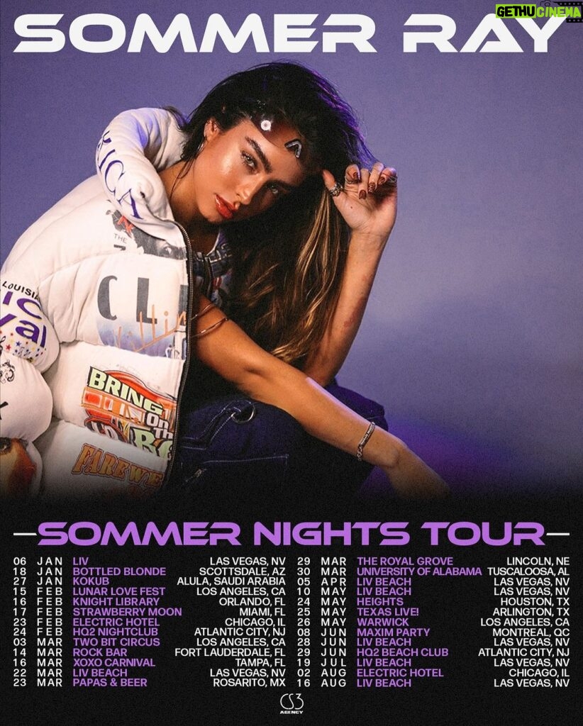 Sommer Ray Instagram - first few months of the tour!! can’t wait to see what else gets added 😈 stay tuned 🫶🏻