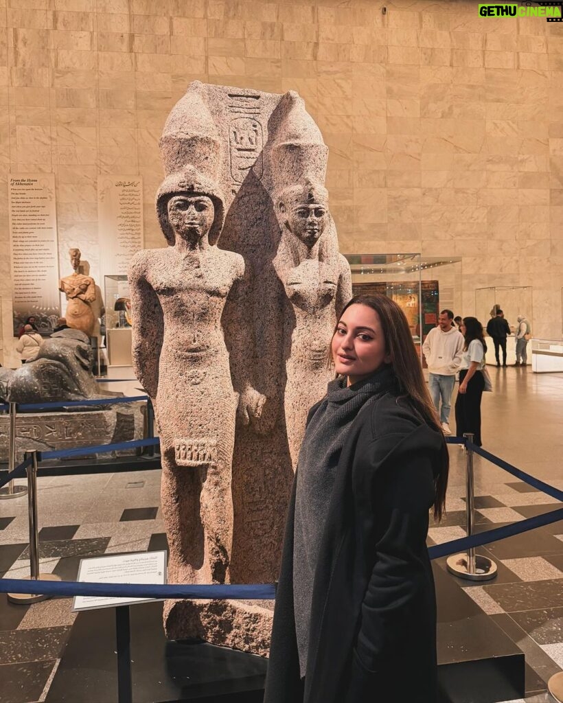 Sonakshi Sinha Instagram - Ending 2023 in Egypt 🇪🇬 Day 1: soaked in some history and culture at the National Museum of Egyptian Civilization (NMEC) in Cairo. Saw 4000 year old royal mummies, ancient cosmetics and garments of the queens, what all was buried with the pharaoh’s, their musical instruments, how they told time, hieroglyphics, some truths and some myths. Mind is blown. #SonasTravels Cairo, Egypt