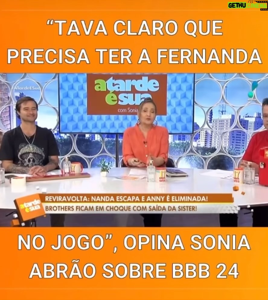 Sonia Abrão Instagram - BBB24 NANDA VAI ENTRAR EM AÇÃO! 👊💪 Né, @vladimiralves, @alessandrolobianco e @aarontura? #SoniaAbrao #ATardeESua #CALONE #DBIPro (Vídeo: @redetv)