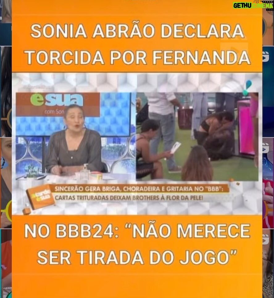 Sonia Abrão Instagram - BBB24 E eu achando, ontem, que estava defendendo uma causa perdida!!! 😞 Mas o público acordou pro jogo e a NANDA FICOU!!! 😃🎉🎉🎉🎉(Vídeo: @redetv) #SoniaAbrao #ATardeESua #CALONE #DBIPro