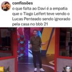 Sonia Abrão Instagram - Um momento que ngm esquece! De muita humanidade! 🥰 Quem sabe, Davi tbm receba um sopro de vida desses, como o @tiagoleifert deu ao @lucaskokapenteado, sozinho e ignorado, em meio a um jogo tão hostil da casa! Quem sabe…Força, DAVI! #FICADAVI 💪🍀 (by @alfinetei/ Confissões/ Imagens: Rede Globo) #SoniaAbrao #ATardeESua #CALINE #DBIPro