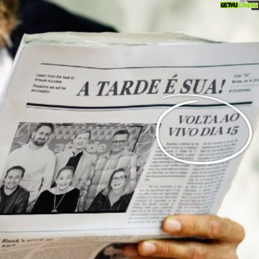 Sonia Abrão Instagram - SIM, A TARDE É SUA VOLTA AO VIVO DIA 15!!!! Estamos com saudade de vcs! Né, @gabperline, @aarontura, @vladimiralves, @alessandrolobianco, @soniaabrao e @marciapiovesan_ ? 📺❤️😘