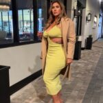 Sophie Hall Instagram - Who can say no to good food? @fashionnovacurve Pure Charm Sweater Maxi Dress - Yellow XL
