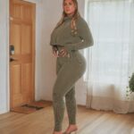 Sophie Hall Instagram - Hello My Love 💚 @fashionnovacurve Thinking It Over 2 Piece Jumpsuit Set - Olive- 1X