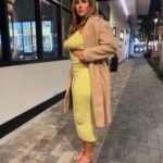 Sophie Hall Instagram - Who can say no to good food? @fashionnovacurve Pure Charm Sweater Maxi Dress - Yellow XL
