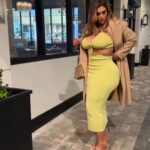 Sophie Hall Instagram - Who can say no to good food? @fashionnovacurve Pure Charm Sweater Maxi Dress - Yellow XL