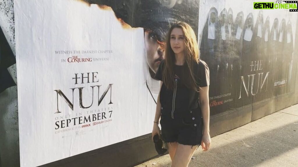 Taissa Farmiga Instagram - My casual Friday afternoon stroll. Perhaps you too should stroll on down to the movie theater... perhaps go see #TheNun? You won’t regret it 😘 . @thenunmovie @corinhardy @demianbichiroficial @jonasbloquet @bonnieaarons1 @charlottehope8