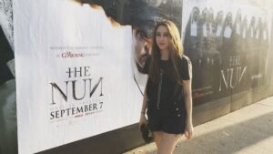Taissa Farmiga Instagram - My casual Friday afternoon stroll. Perhaps you too should stroll on down to the movie theater... perhaps go see #TheNun? You won’t regret it 😘
.
@thenunmovie @corinhardy @demianbichiroficial @jonasbloquet @bonnieaarons1 @charlottehope8