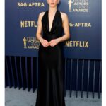 Taissa Farmiga Instagram - Feeling extremely grateful for celebratory moments ✨ 30th SAG Awards with my @gildedagehbo crew hairstyling: @brianfisherhair 🧡 m/u: @u.z.o 🙏🏼 styling: @thegangram @alexandraimgruth @saulee @davidyurman @normansilverman Merci à tous 🫶🏼 @hbo @netflix @sagaftra @sagawards 3rd 📸 cred Jon Braun Los Angeles, California
