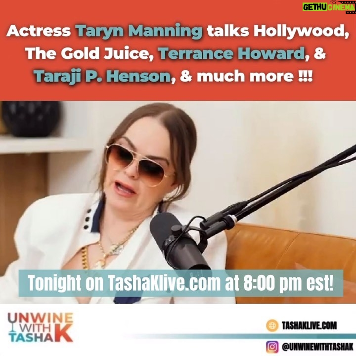 Taryn Manning Instagram - This @tarynmanning interview is about to SHAKE UP HOLLYWOOD‼️🔥🔥🔥 #Tarynmanning stopped by to spill some wine with #Tashak & NOTHING was off limits💥😳 Tonight on TashaKlive.com at 8:00 pm est💥 Click the link in our Bio to watch this FULL interview tonight‼️ • • #explore #terrancehoward #tarajiphenson #orangeisthenewblack #actress #hollywoodisevil #hollyweird #tashaklive #explorepage
