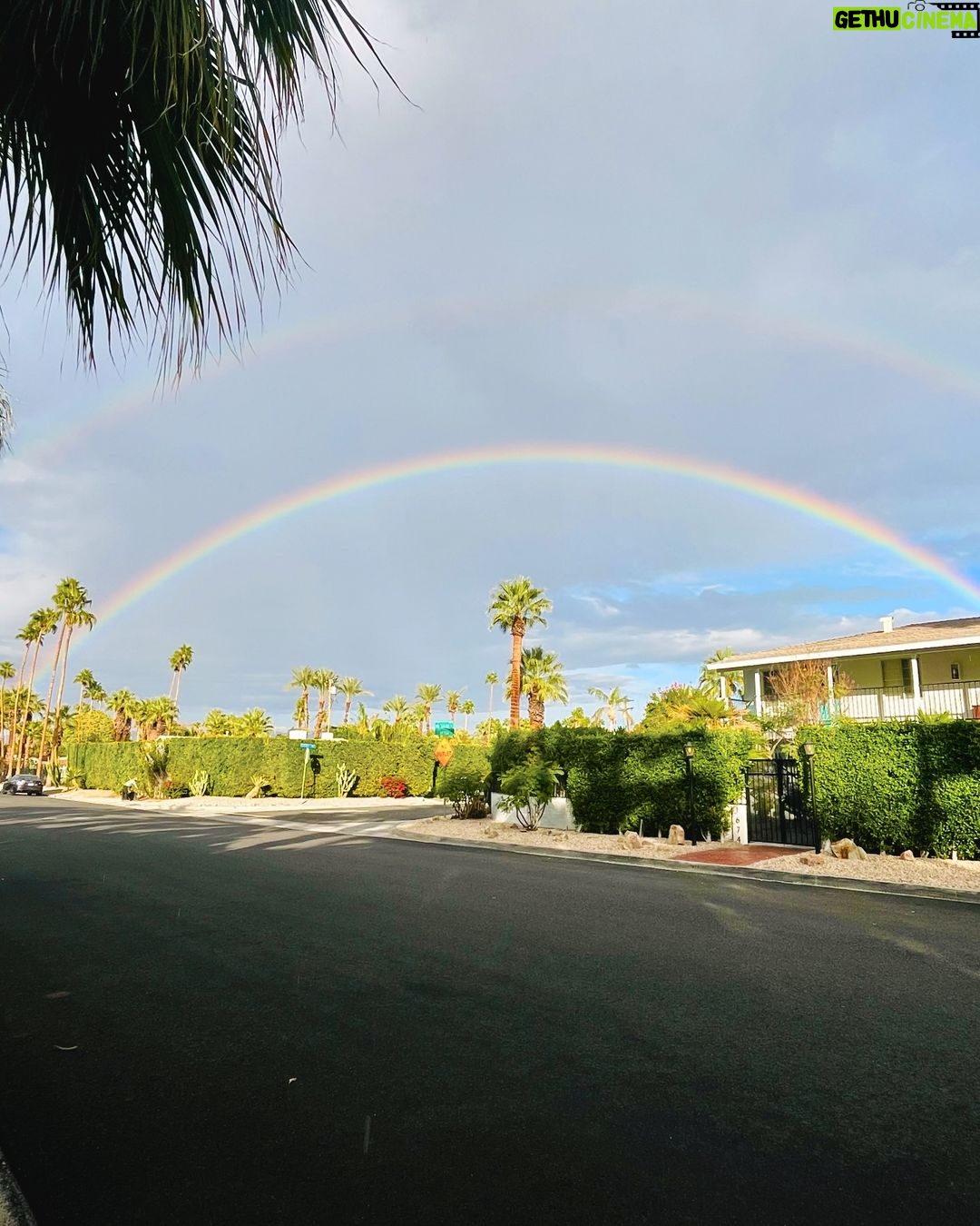 Taryn Manning Instagram - When a crystal meets the sunshine ☀️ #today #beautiful #rainbow #firmament 🌈💧