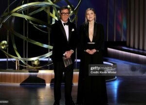 Taylor Tomlinson Instagram - Baby’s first Emmys!
Styled by @taraswennen 
Makeup by @amberdmakeup 
Hair by @kikihaircutter 
Nails @chuenails 

Jumpsuit - @reemacra 
Shoes - @jimmychoo 
Ring- @swarovski 
Earrings- @jaredthegalleriaofjewelry
@gettyimages @gettyentertainment