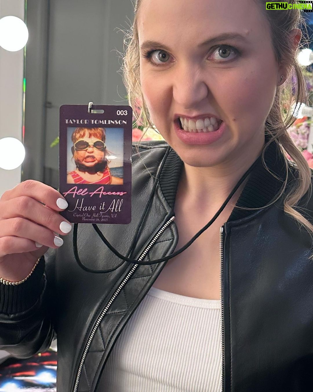 Taylor Tomlinson Instagram - Thank you for a great weekend and for this insane have it all eras tour jacket, @capitalonehall 😂 - tour is finished and special #3 is in the can! Can’t wait for you all to see it. Get ready for a lot of emotional end of tour dumps. 🥺