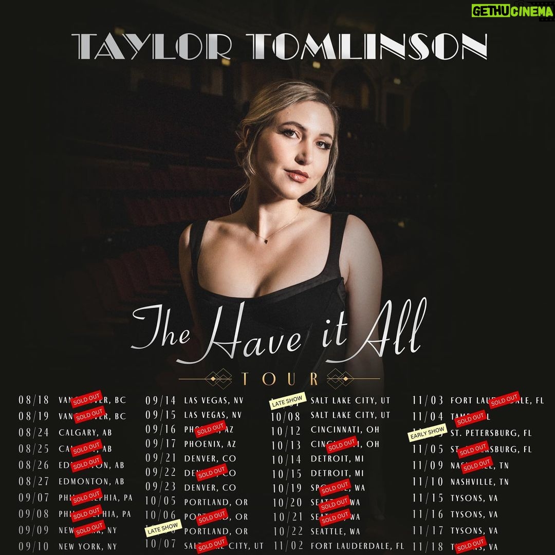 Taylor Tomlinson Instagram - The Have It All Tour ends in November! Get your 🎫 🎫 🎫 before they’re gone at ttomcomedy.com/shows