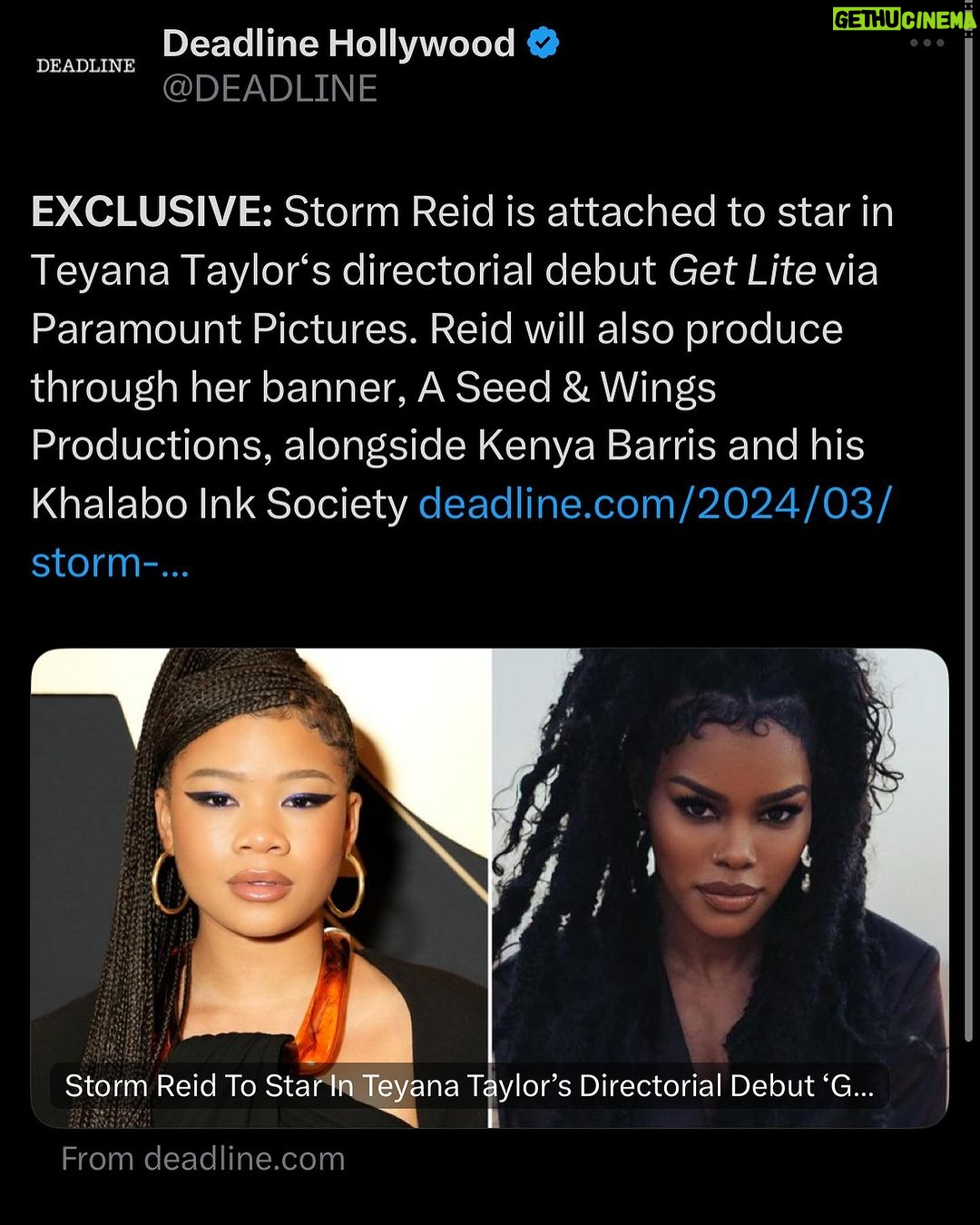 Teyana Taylor Instagram - Wow, WONโT HE DO IT??!!! In Jesus name! ๐๐พ๐๐พStepping into the light of this new journey, Iโm beyond thrilled to join forces with the incredible @stormreid and the visionary genius that is @kenyabarris , along with my partner @coco_gilbert ๐๐พ๐๐พ๐๐พ๐๐พ๐๐พ๐๐พ๐๐พ๐๐พ๐๐พ All accolades aside NEW YORK THIS IS FOR YOU! โGet Liteโ will be more than just another dance filmโthis is a full circle momentโฆfor our life! This was and still is our lifeline for the new generations ahead. Itโs a movement that has kept us alive! And is now continuing to do so for all the dreamers around the world!! Thank You for giving us the platform to share our truth, to tell our story of strength, resilience, and hope. Grateful beyond words for this opportunity to shine a light on all the talent in our community. A collaboration of creative minds working in conjunction with the legendary @paramounttelevisionstudios !!!! Hereโs to The Aunties Productions making magic with A Seed & Wings Productions and Khalabo Ink Society. Letโs shine together! NEW YORK STAND UP!โจ๐ฌ #GetLite #DreamTeam #CreateAndInspire.โ NEW YORK GET READY TO GET LITE! Auditions coming soon! The only way to seek opportunity is to โSTAND CLEAR OF THE CLOSING DOORS PLEASE.โ ๐ ๐น๐น๐น๐น๐น๐น๐น๐น from the concrete!