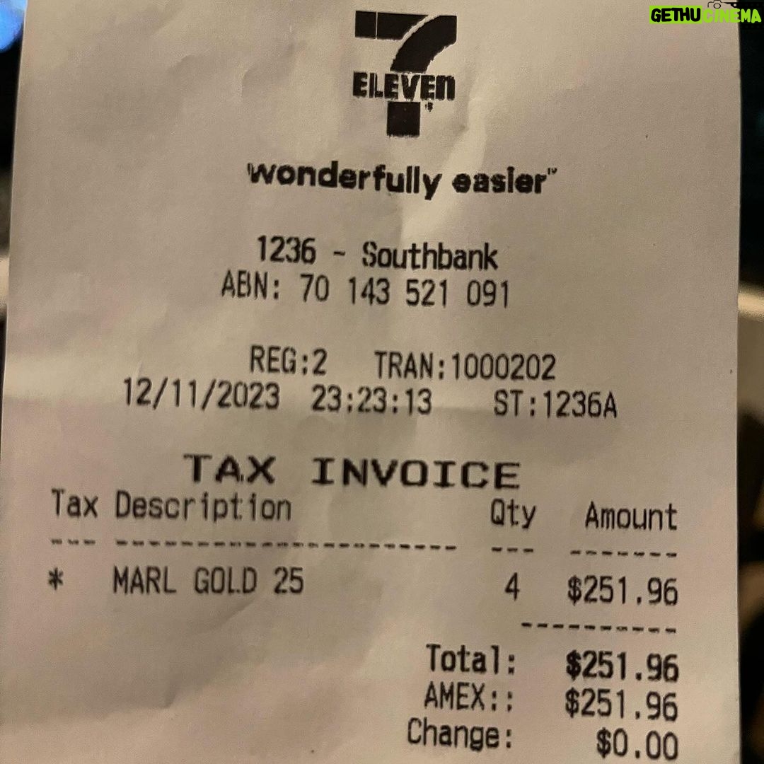 Tommy Lee - 31.8K Likes - $251.96 for 4 packs of smokes here in Melbourne!!! 🖕🏼👿🖕 7/11 wonderfully cheesier!