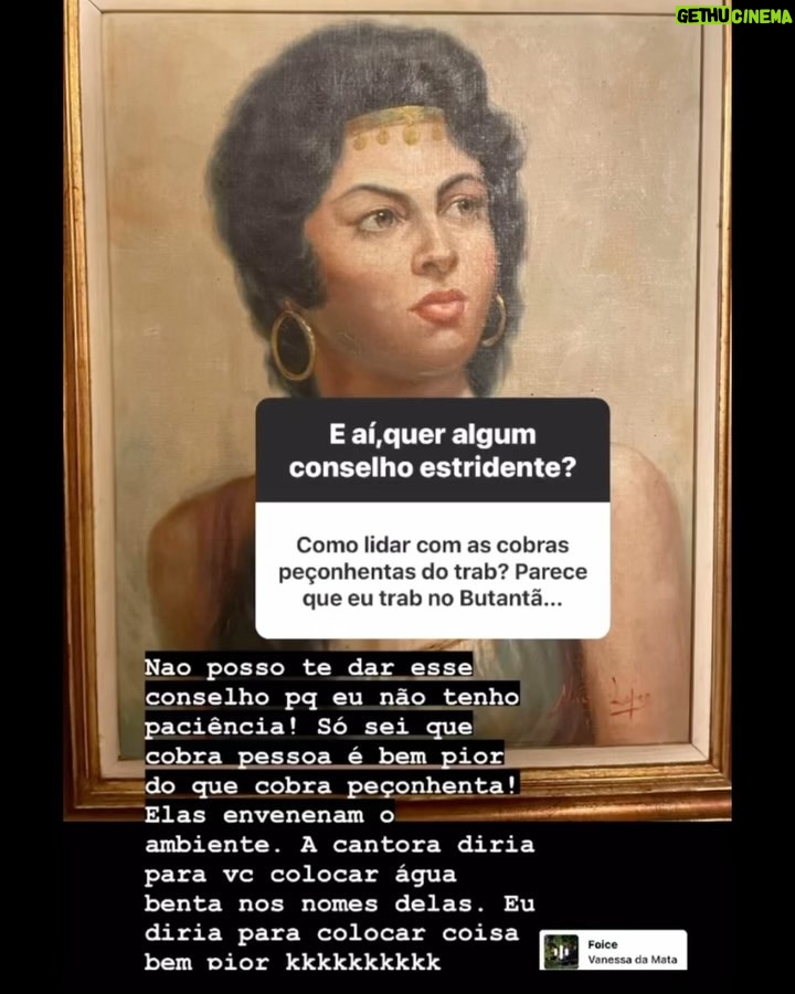 Vanessa da Mata Instagram - E aí? Quer um conselho estridente? 😏 Eu, @soniaironica , invadindo o Instagram da cantora!
