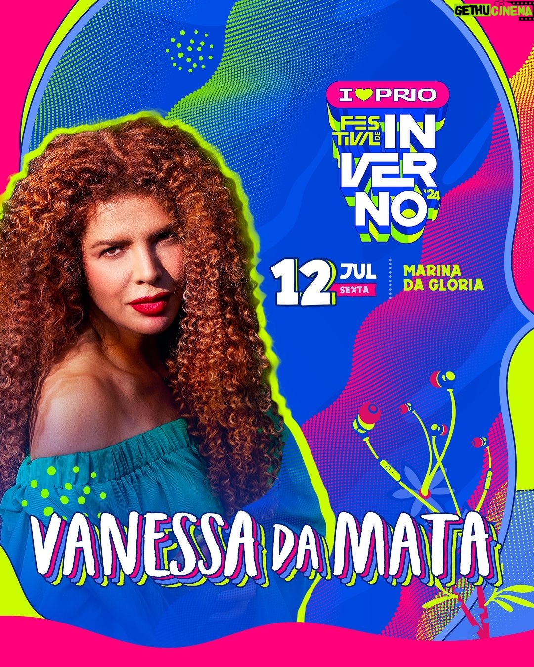 Vanessa da Mata Instagram - Mais um show-celebração para a conta! Sim, nossa deusa Vanessa da Mata sobe ao palco do I 💚 PRIO Festival de Inverno com um espetáculo especial inspirado em seu mais recente álbum, “Vem Doce”, e também em seus 20 anos de carreira. Forró, MPB, R&B e Pop são exemplos de sonoridades que a cantora e compositora explora no show, que acontece no dia 12 de julho. Hits são aguardados… Quais vocês acham que não devem faltar? Ative o lembrete e cadastre-se no nosso site para ser notificado no abertura da pré-venda 💚 www.festivaldeinvernorio.com.br (Link na bio) #ILOVEPRIOFIR Marina da Gloria - RJ