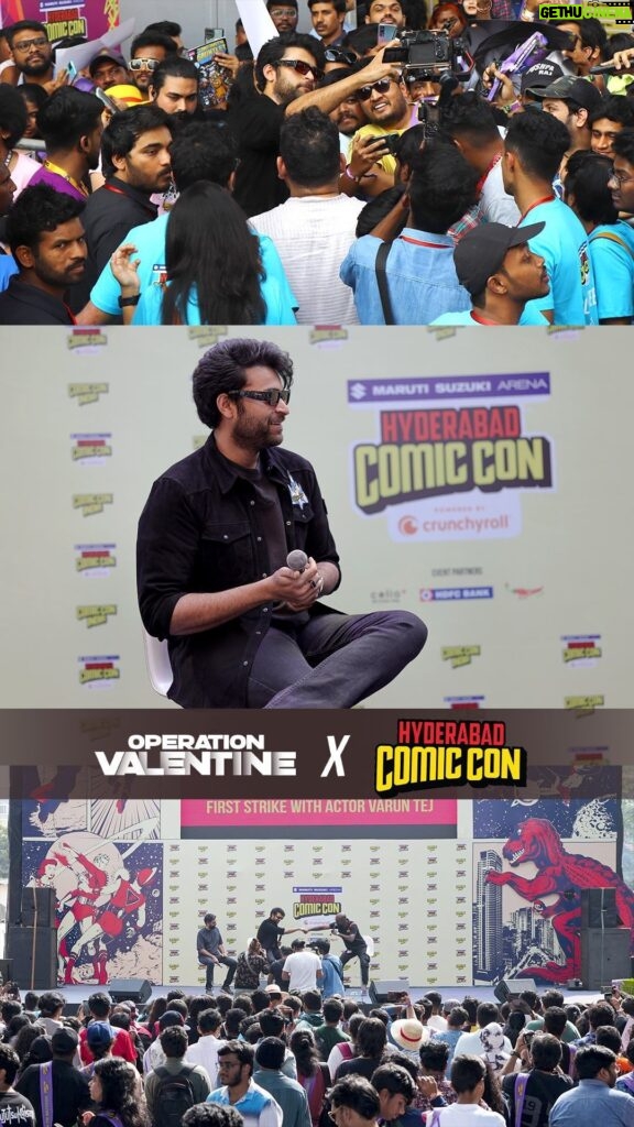 Varun Tej Instagram - Embraced my inner superhero at Comicon! Had a great time interacting and talking about my movie See you in cinemas!🫡 #OperationValentine @comicconindia @shaktipshada