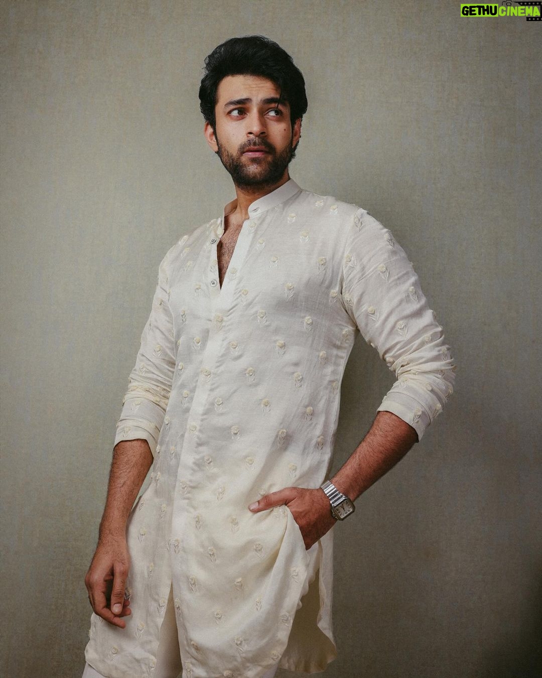 Varun Tej Instagram - Promotions for OPV! Let’s roll..🔥 #operationvalentine . . . . . . Styled by - @ashwin_ash1 & @hassankhan_3 Styling team - @ahmedxmirza Wearing - @chandrikaraamzofficial Footwear - @louisvuitton Shot by - @pranav.foto