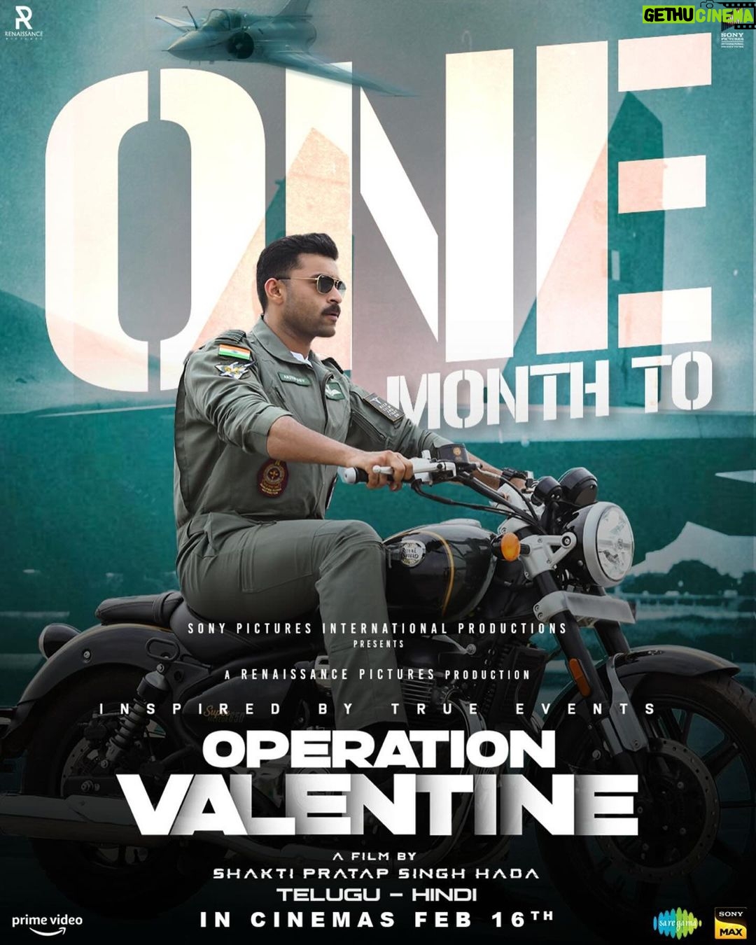 Varun Tej Instagram - 30 days to go for #OperationValentine Let’s soar the skies!🇮🇳 Releasing on feb 16th 2023 @manushi_chhillar @shaktipshada @harikvedantam_dop @ruhanisharma94 @pareshpahuja @pnavdeep @i.ali.reza @shatafclicks @mickeyjmeyerofficial @renaissancepicturez @sonypicsfilmsin