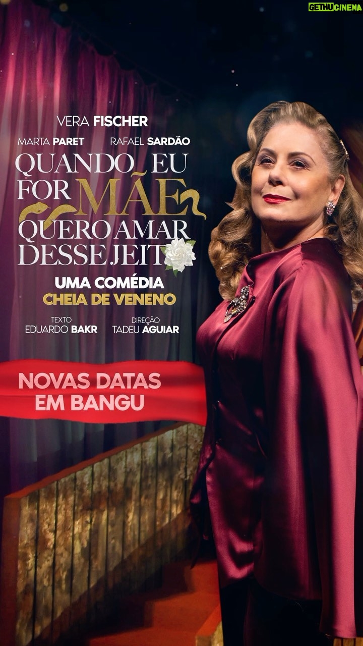 Vera Fischer Instagram - Chegamos Bangu!🍷🐍 Só mais dois dias viu? Quem vem? 🎭 @teatrobangushopping Sábado 30/03 às 19h Domingo 31/03 às 18h Ingressos: link na Bio✨ Teatro Bangu Shopping