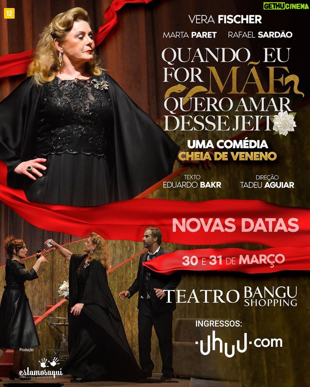 Vera Fischer Instagram - ❤️Que delícia Bangu! ❤️❤️ 👏👏👏Que Plateia maravilhosa!!!! 🥰😍🤩 Hoje será nossa última apresentação dessa temporada linda que vocês fizeram conosco. 🫶 Estaremos esperando no 🎭 @teatrobangushopping Hoje, Domingo 31/03 às 18h Ingressos: link na Bio✨ Teatro Bangu Shopping