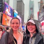 Veronica Merrell-Burriss Instagram - Spotted: Nessa & Roni in NYC🗽 Why’d they return? Send me all the deets. And who am I? That’s the secret I’ll never tell. —XOXO, Gossip Girl💋 Times Square New York