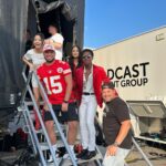 Veronica Merrell-Burriss Instagram - Watch as we bring you along to host the World’s Largest Tailgate & kickoff the ‘23 football season with none other than our hometown @chiefs !! ❤️💛 New Vlog is live at YouTube.com/MerrellTwins 🏈