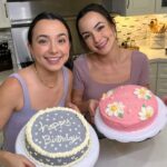 Veronica Merrell-Burriss Instagram - It’s our birthday week! 🎂 Watch us go head to head as we bake & decorate our birthday cakes in our newest video 🩷💜
