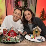 Veronica Merrell-Burriss Instagram - One of our favorite holiday traditions is making gingerbread houses!🎄 How do you think we did this year?! 🥰🧣☃️